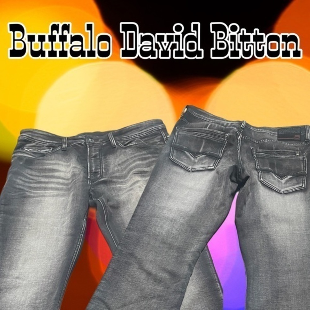 Buffalo David Bitton Driven-X Straight Stretch Black wash 34/30 relaxed